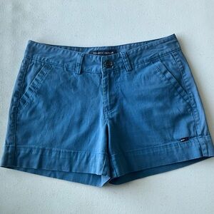 Tommy Hilfiger Women Summer Blue Cotton Low Waist Mid Rise Chino Shorts Size M